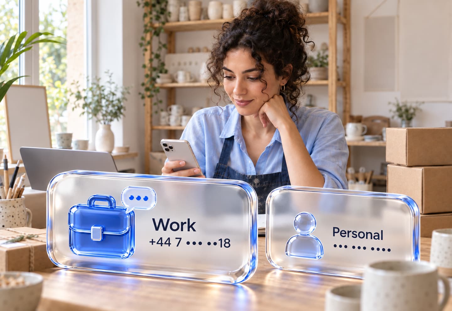 A separate virtual number for a work or shop account
